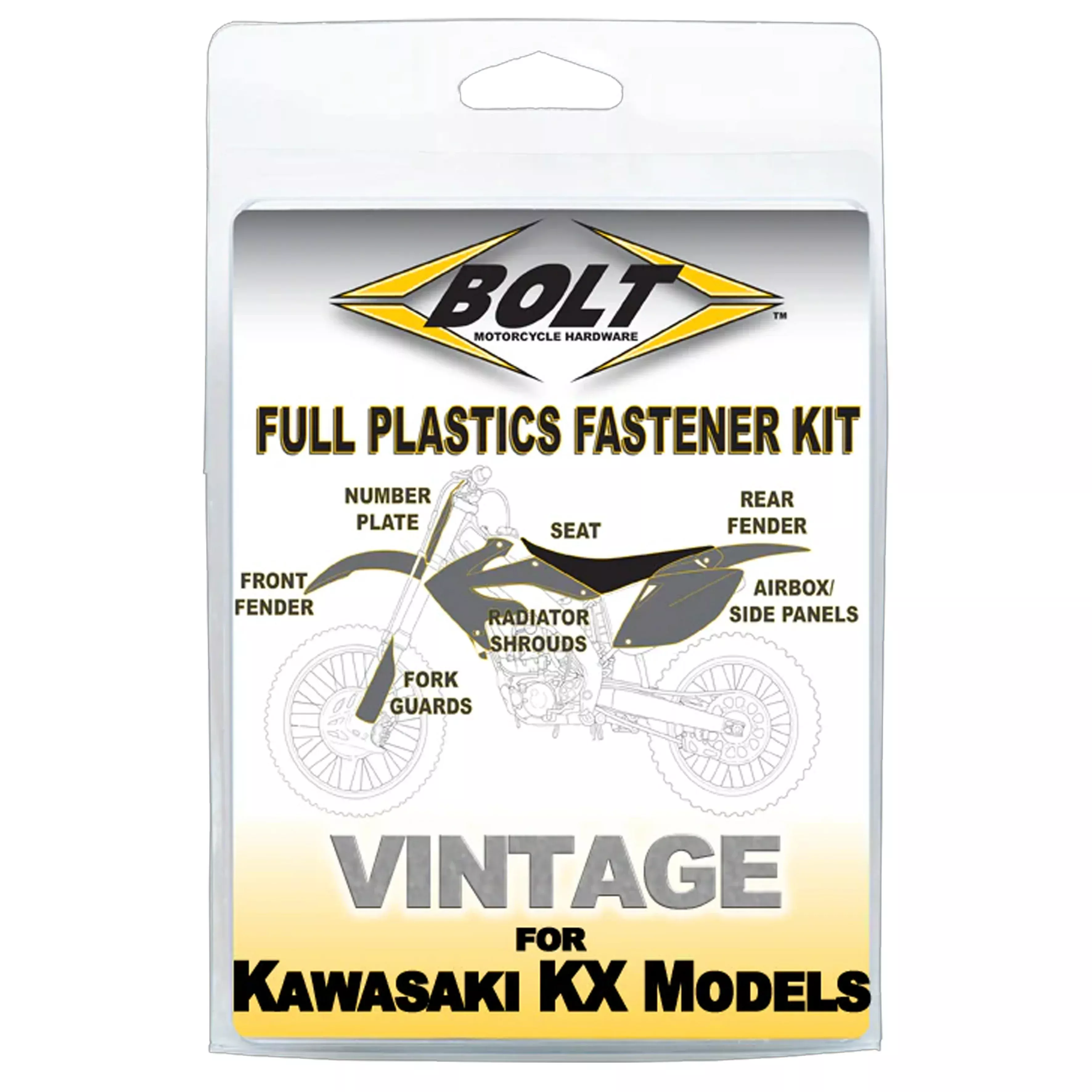 PLASTIC BOLT KIT KX 125/250 94-97, BOLT HARDWARE KAW-9497104