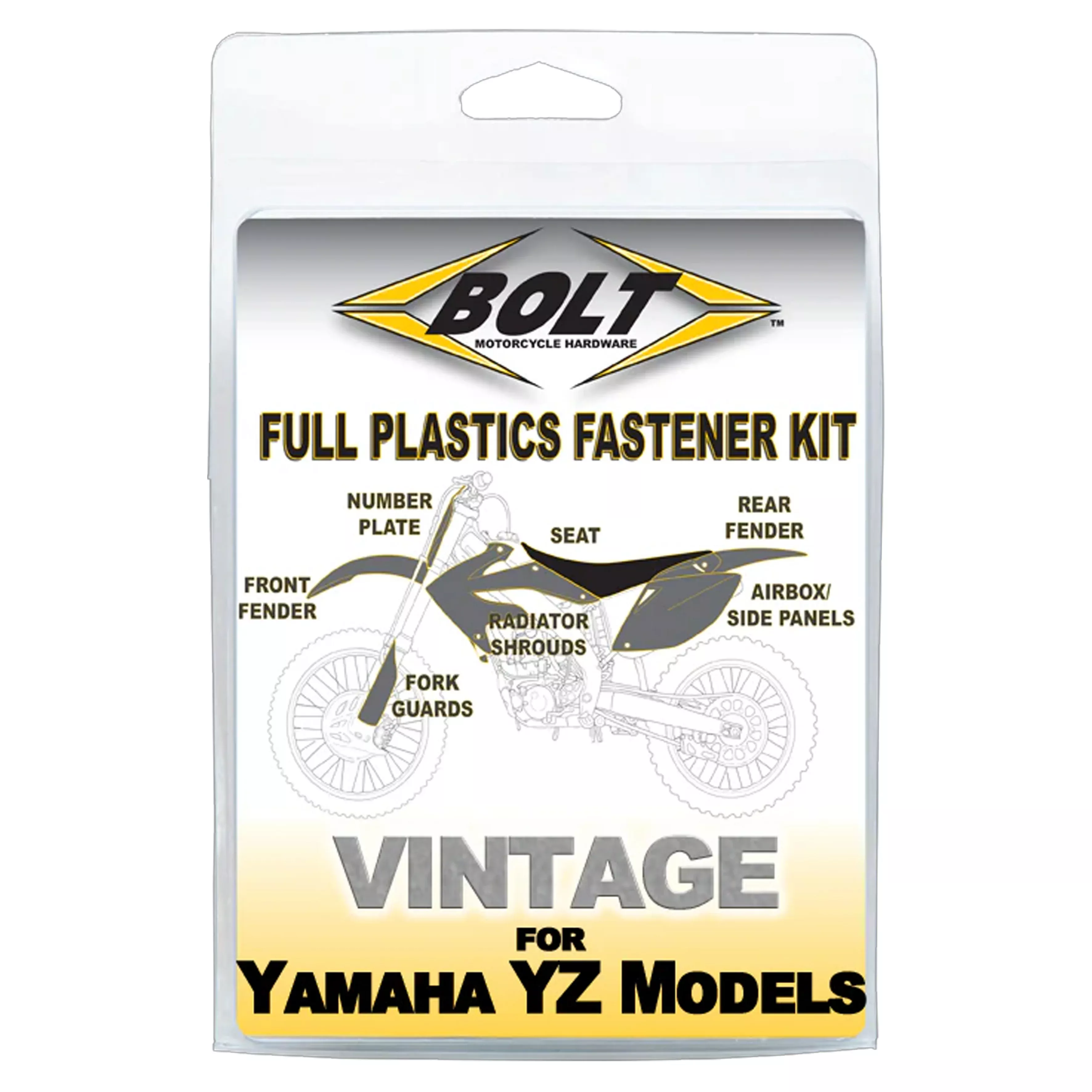 PLASTIC BOLT KIT YZ 125/250 96-01, BOLT HARDWARE YAM-9601104