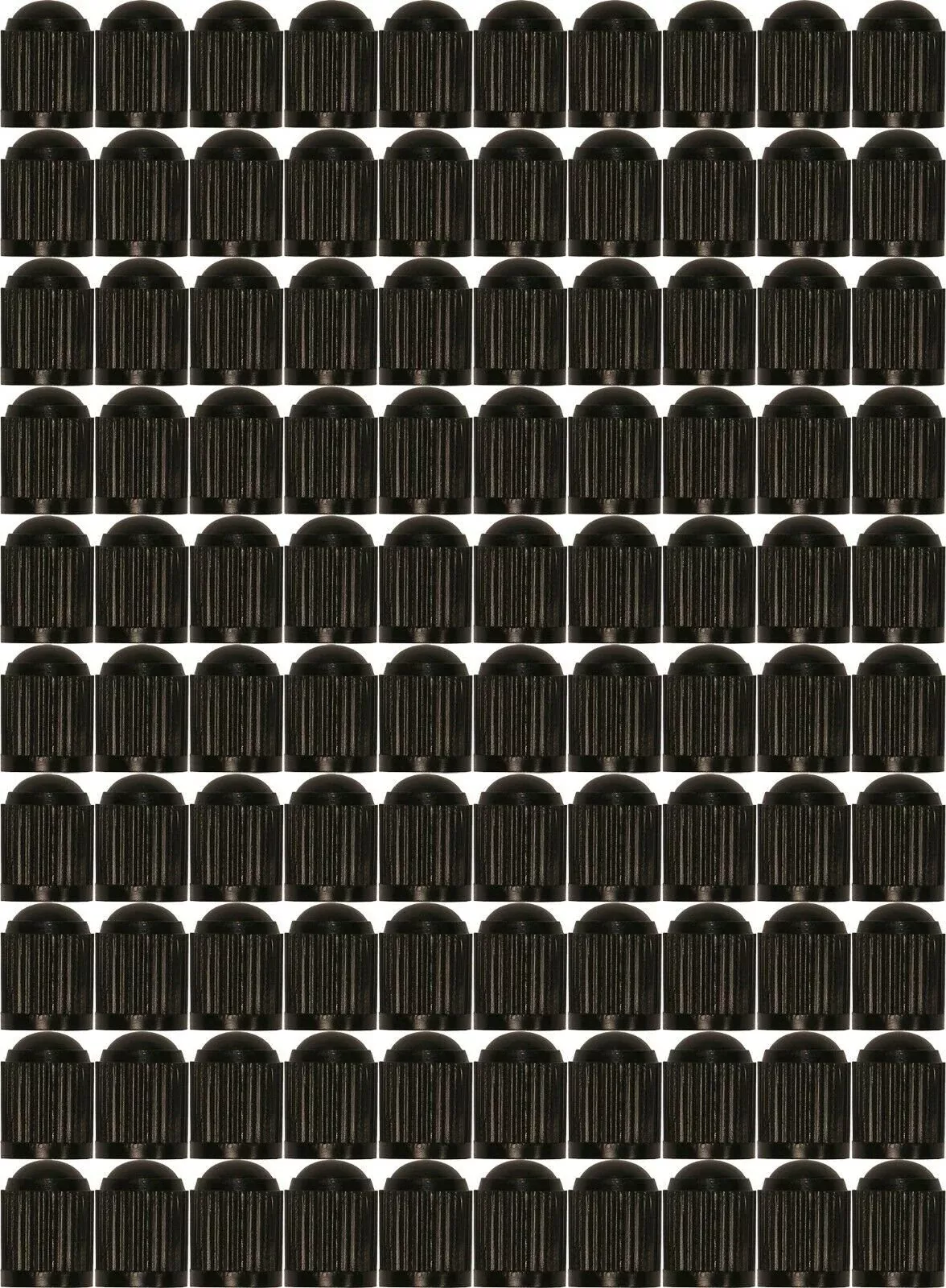 Plastic Valve Stem Cap Dome Style Black Pack of 100
