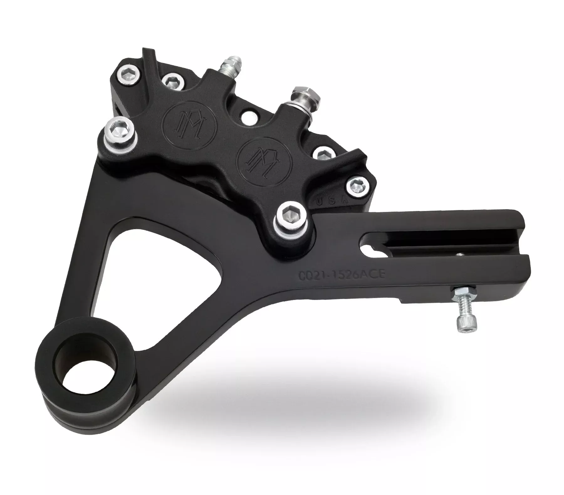 PM Black Ops 4 Piston Rear Brake Caliper for Harley Dyna 08-14 Models
