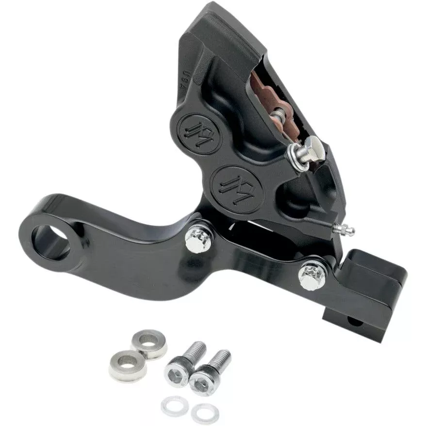 PM Black Ops 4 Piston Rear Brake Caliper for Harley Touring 08-17 W/ OEM Disc