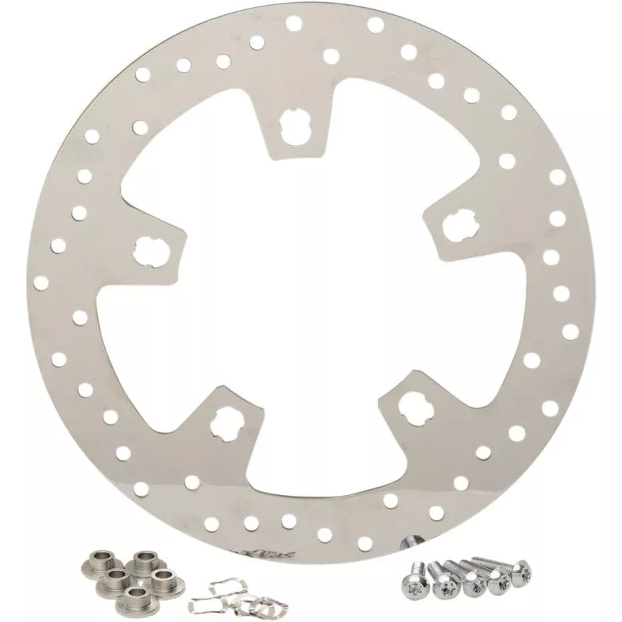 Polished Stainless Custom Mirror Polished Front Brake Rotor 14-18 Harley FLH