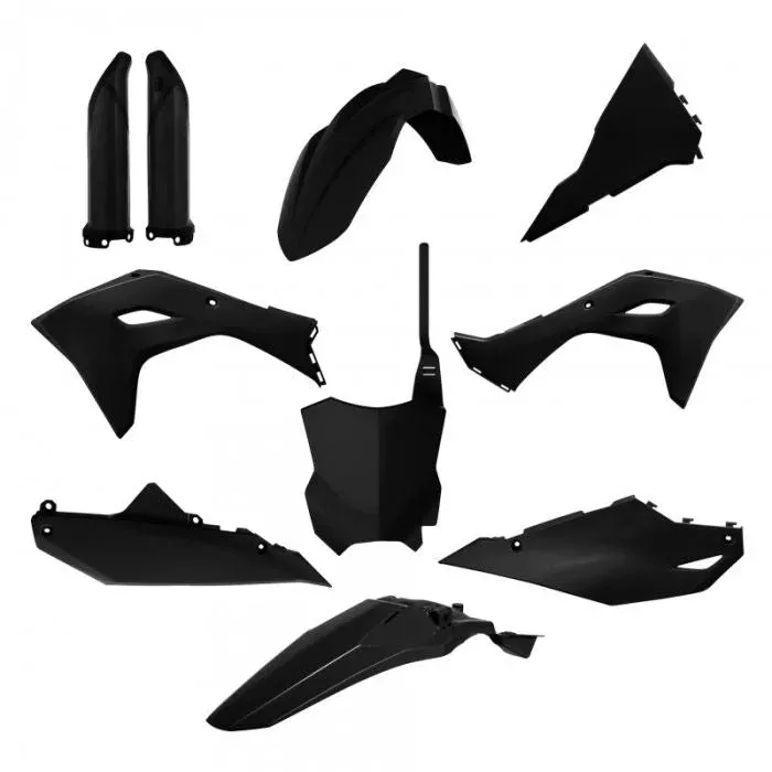 Polisport Plastics POLISPORT REPLICA PLASTIC KIT, FULL KIT BLACK 91362 fits Kawasaki