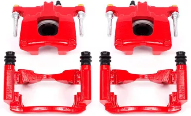 Power Stop S5046 Rear Calipers High-Temp Red for Dodge Nitro, Jeep Wrangler