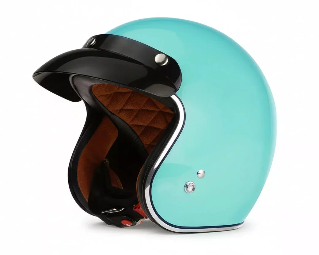 Prima Helmet (Turquoise, 3/4 Open Face); Genuine Color Match