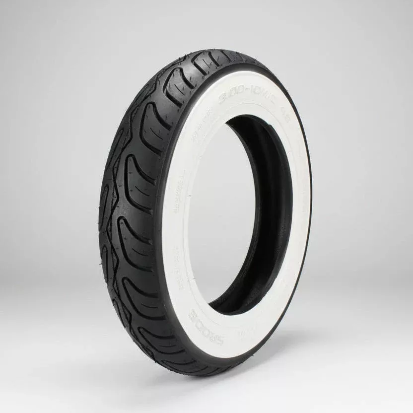 Prima Whitewall Scooter Tire – 3.00-10 – Tubeless