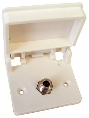 Prime Products 08-6202 Colonial White Exterior TV Receptacle