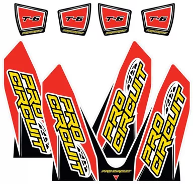 Pro Circuit T-6 Wrap/End Cap Decals Crf Replacement Muffler Sticke - DC14T6-CRF