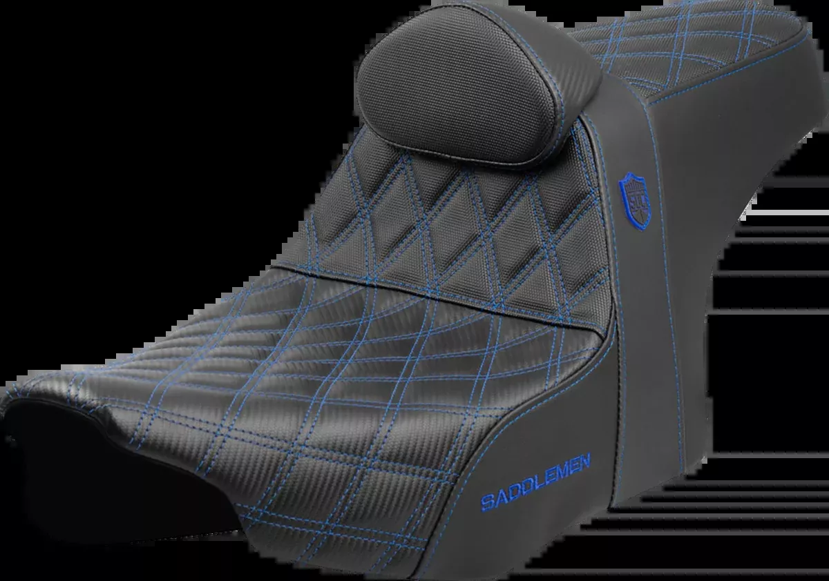 Pro Series SDC Performance Seat - Blue Stitching - w/ Backrest - FLT/FLH '23-'25