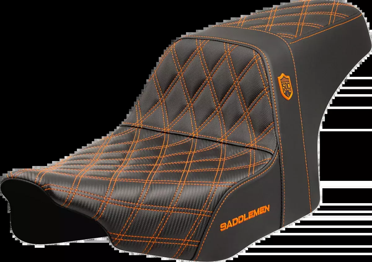 Pro Series SDC Performance Seat - Orange Stitching - w/o Backrest - FLT/FLH '23-'24