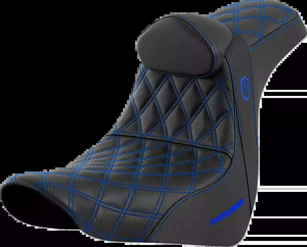 Pro Series SDC Performance Seat - w/ Backrest - Blue Stitch - FL/FX '18-'23