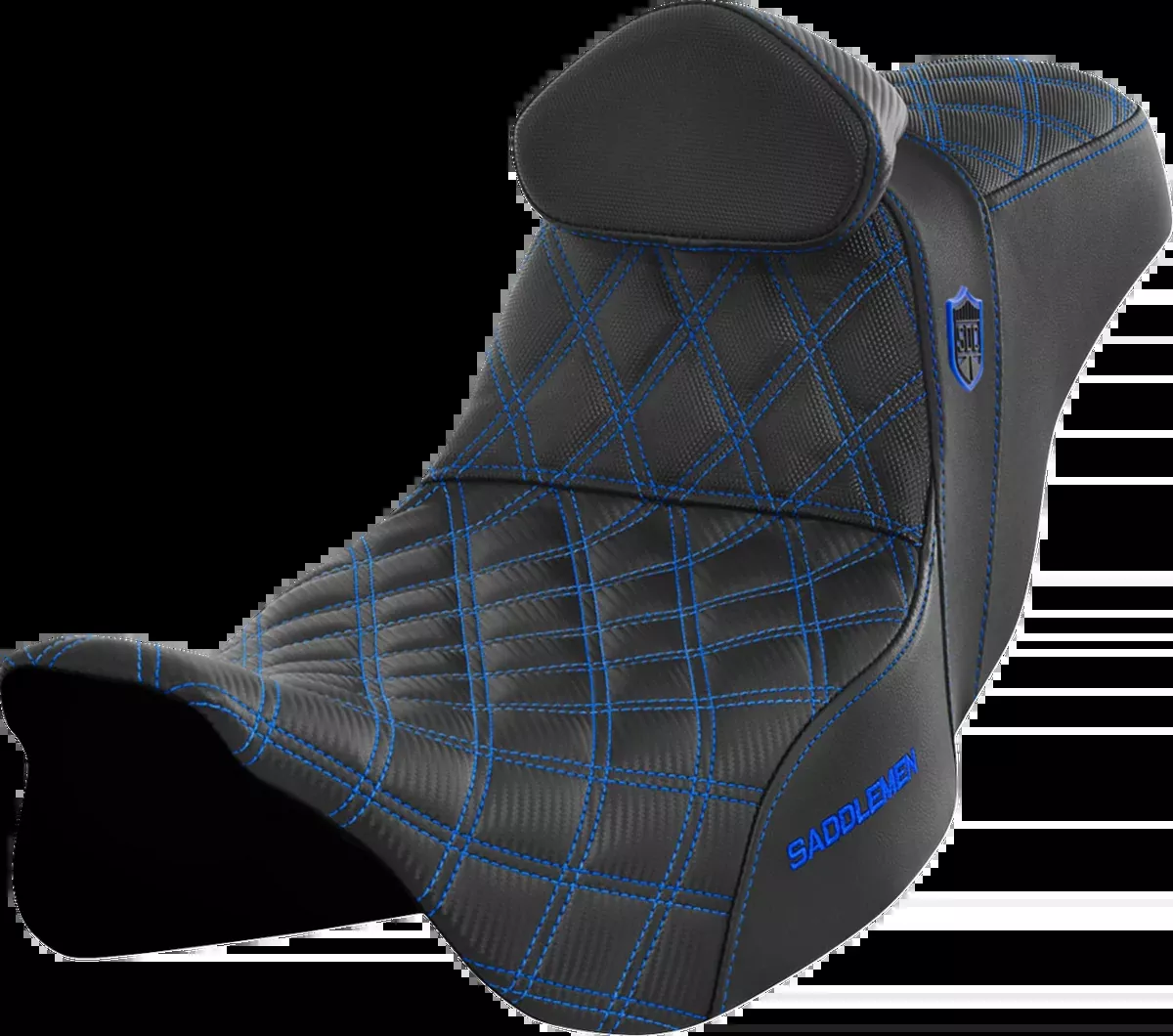 Pro Series SDC Performance Seat - w/ Backrest - Blue Stitch - FLH/FLT '08-'23