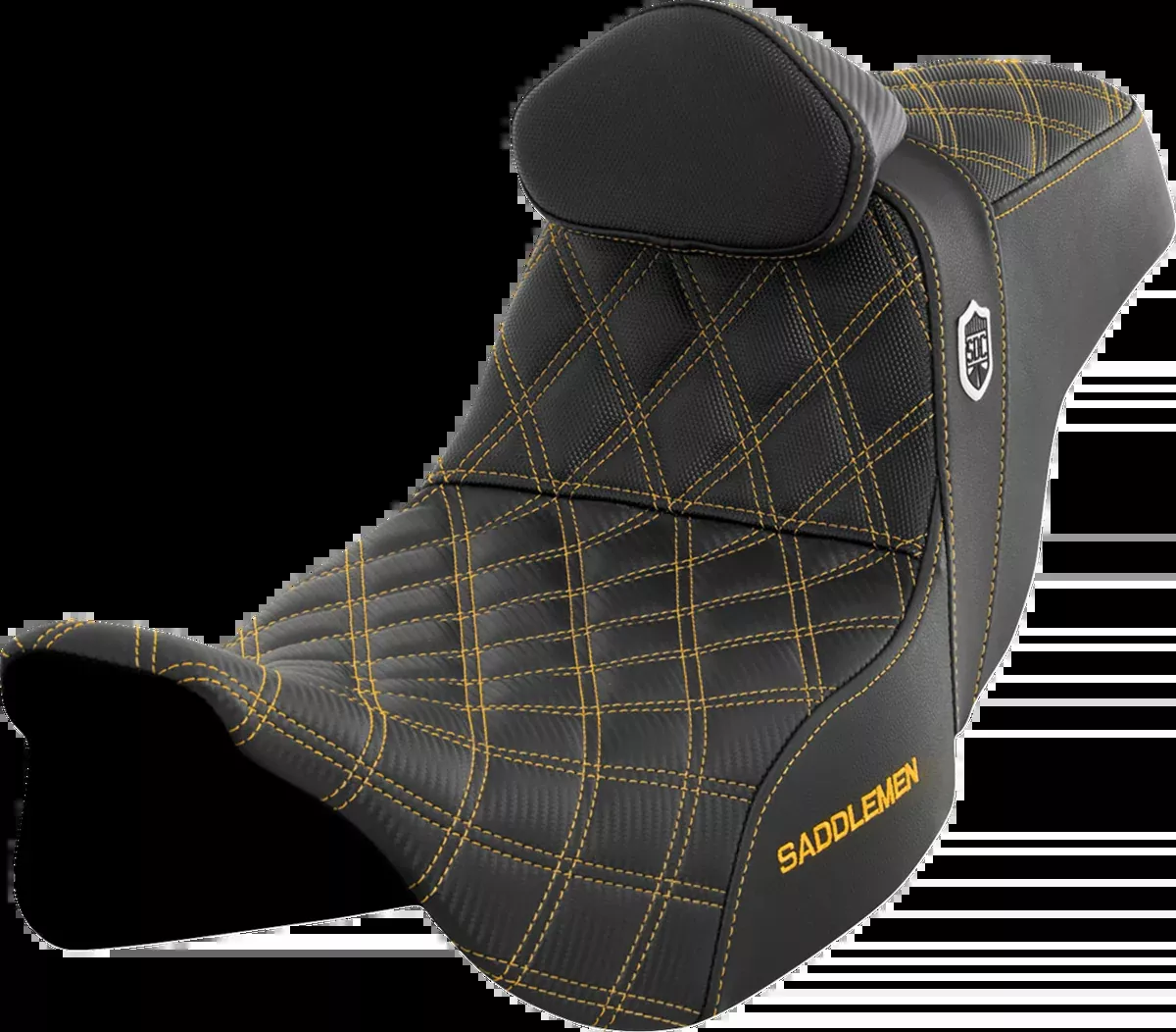 Pro Series SDC Performance Seat - w/ Backrest - Gold Stitch - FLH/FLT '08-'25