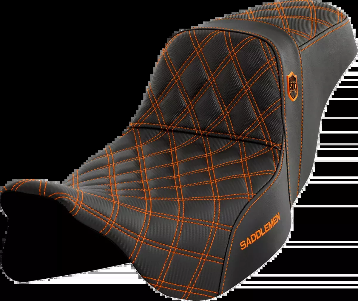 Pro Series SDC Performance Seat - w/o Backrest - Orange Stitch - FLH/FLT '08-'23