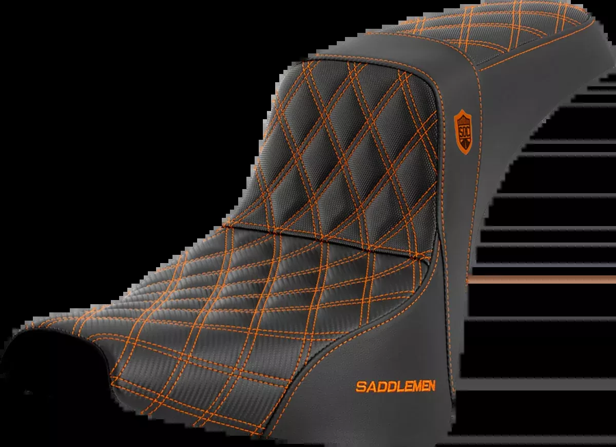 Pro Series SDC Performance Seat - w/o Backrest - Orange Stitch - FXBB/FXST '18-'23