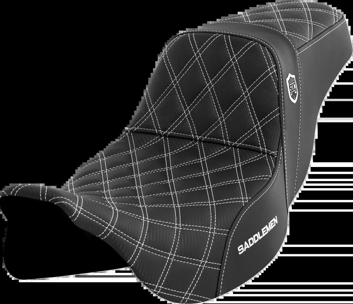 Pro Series SDC Performance Seat - w/o Backrest - White Stitch - FLH/FLT '08-'23