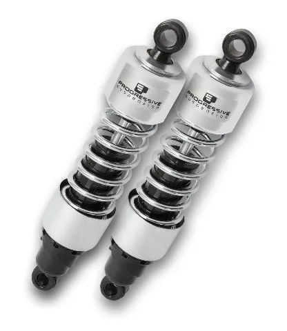 Progressive 412 Chrome 12" Heavy Duty Rear Shocks fits 2006-2025 Harley Touring