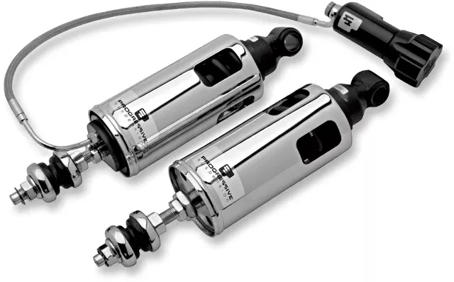 Progressive 422 Series Chrome Rear Shocks For 00-17 Harley Softail FXS FLSTN
