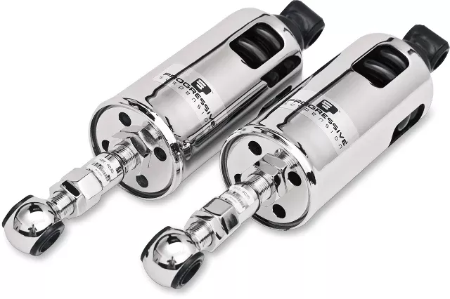 Progressive Chrome 422 Rear Shocks fits 1989-99 Harley Softail FLST FLSTN FXST