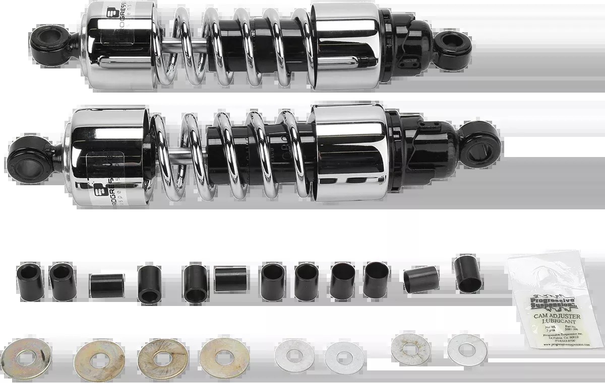 Progressive Suspension 412-4209C Cruiser Series Shock Absorbers for Harley-Davidson – 12.5 Inch Chrome Heavy Duty