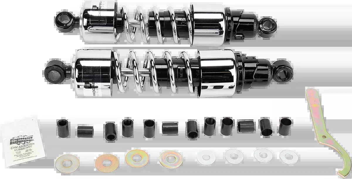 Progressive Suspension 412-4212C Cruiser Series 13-Inch Chrome Shocks for Harley Davidson