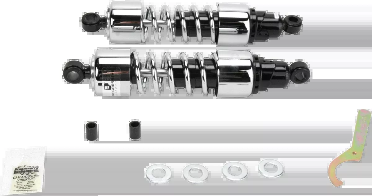 Progressive Suspension 412-4222C Cruiser Series 13-Inch Heavy Duty Chrome Shocks for Motorcycles