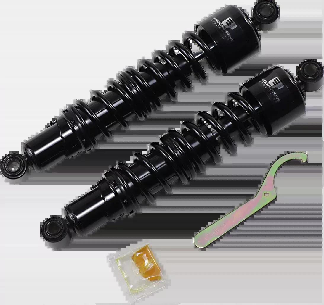 Progressive Suspension 412 Series Shock – 14-Inch Standard Black for Harley FXD 412-4085B