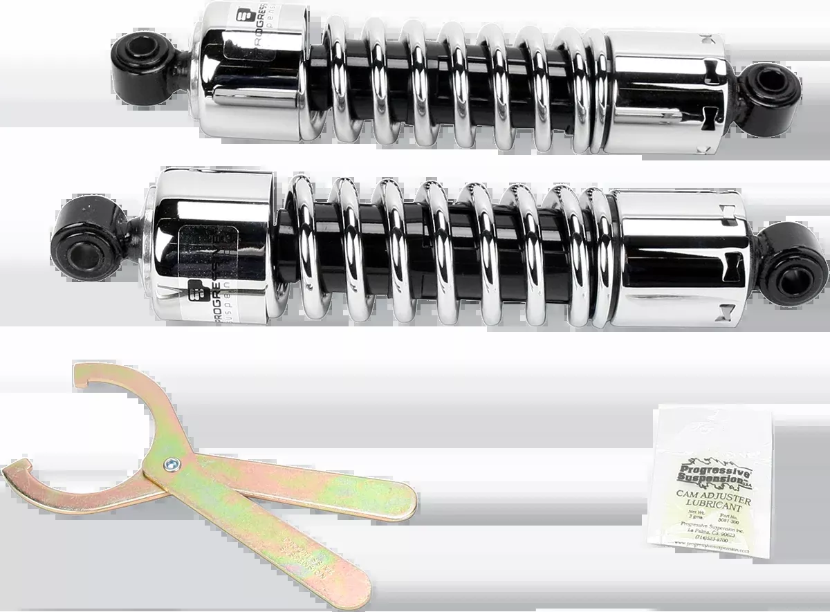 Progressive Suspension 412 Series Shock for Harley Dyna – 12.5 inch Chrome Model (Part #412-4038C)