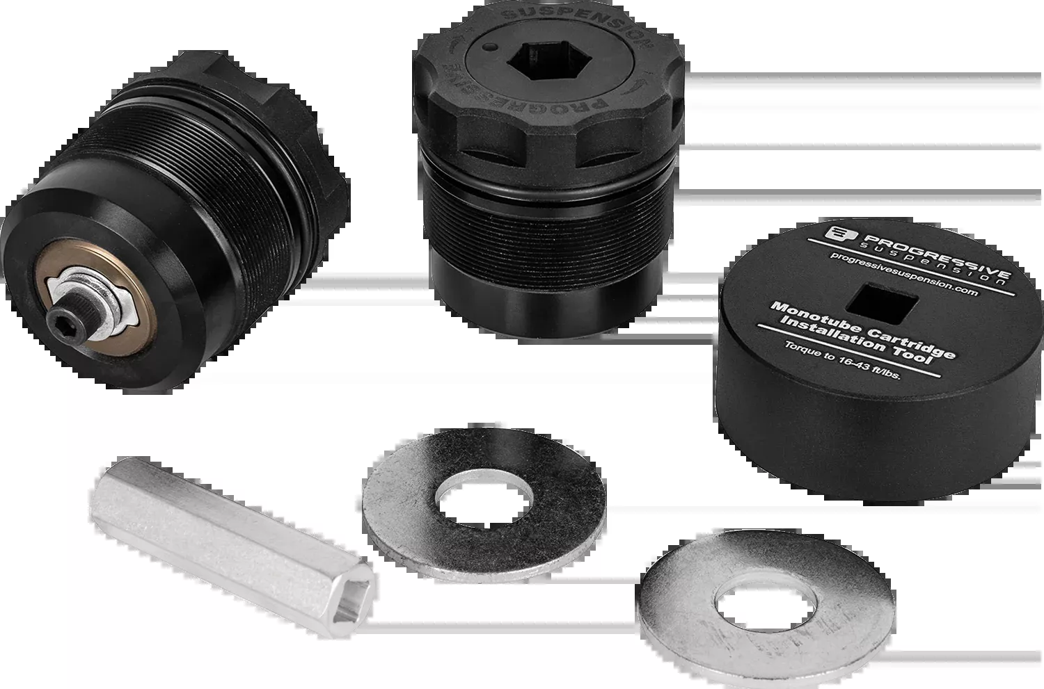 Progressive Suspension Fork Preload Adjuster for 49mm Forks – Model 31-5056, Black Anodized Finish