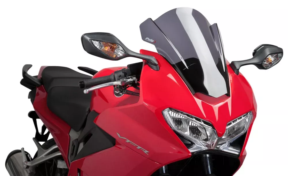 Puig Z-Racing Windscreen for 2014-17 Honda VFR800F Interceptor – Dark Smoke
