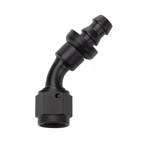 Pushlock Hose End Black 45 Deg Elbow -10 ALL49434