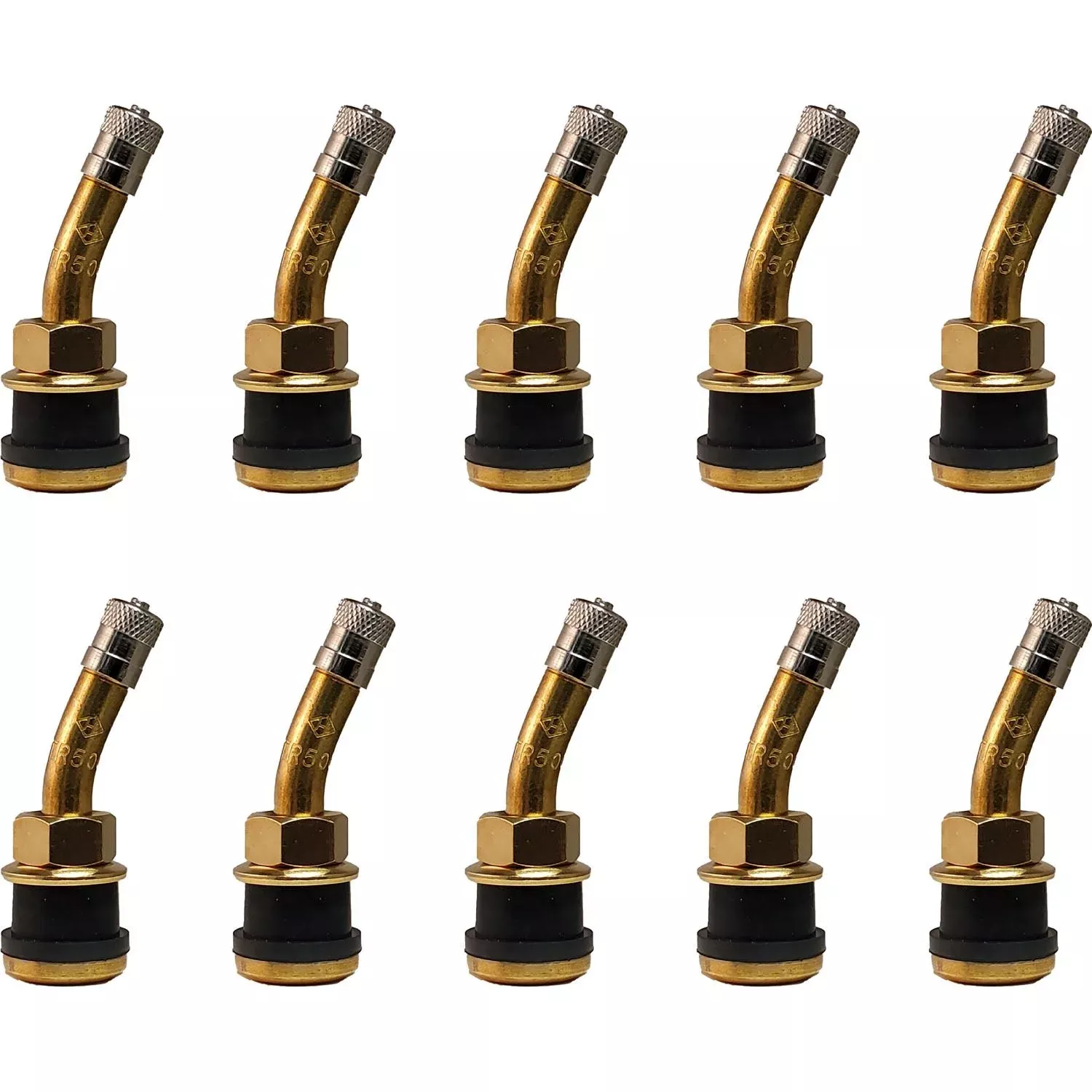Radial Commander Brass Valve Stem with 23° Bend for .625″ Valve Holes Pack of 10