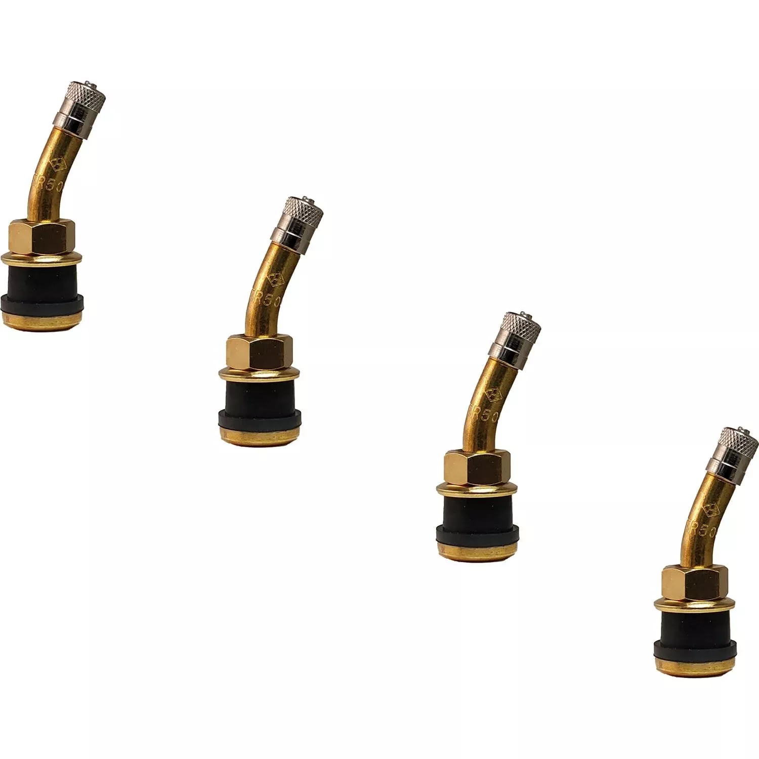 Radial Commander Brass Valve Stem with 23° Bend for .625″ Valve Holes Pack of 4