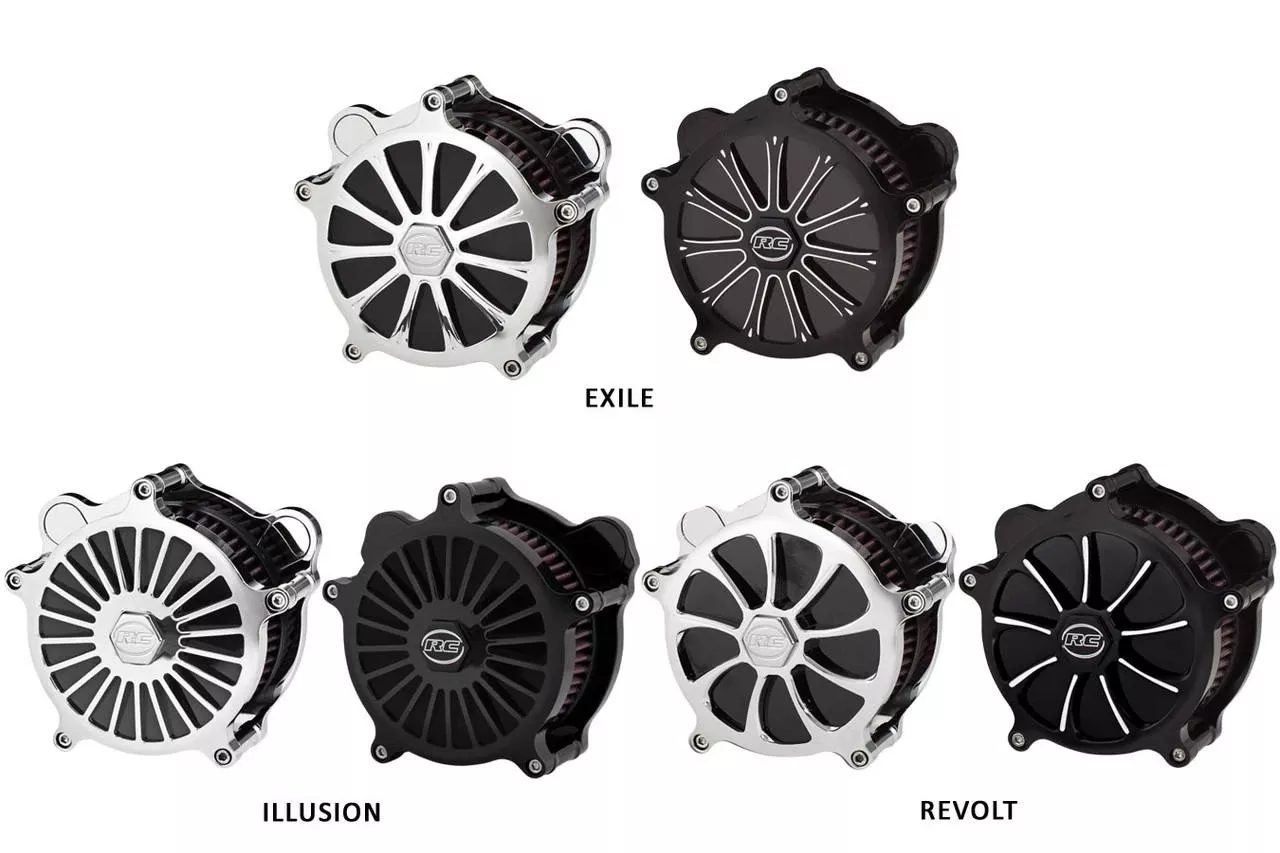 RC Components Airstrike Air Cleaners for '17-23 Harley Davidson Touring Models (6 Styles)