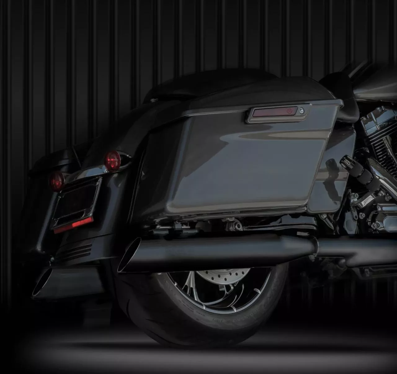 RCX 4 inch Slash Up Slip On Mufflers for Harley Davidson Touring Models '17-Up - Chrome or Black