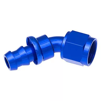 Red Horse Performance 2045-12-1 45 Degree AN/JIC Hose End Push Lock - Blue