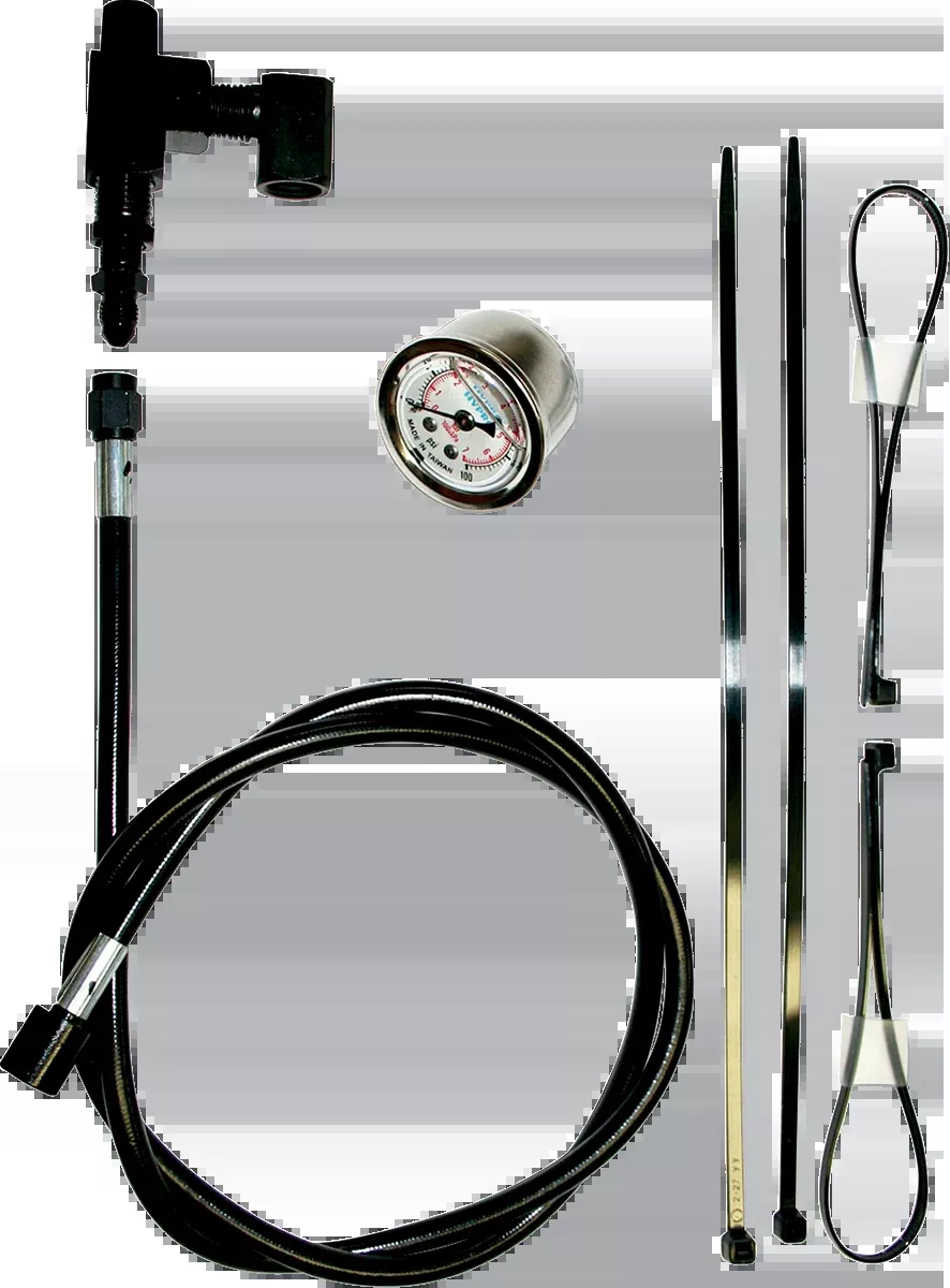Remote Oil Pressure Gauge/Line Kit - Black