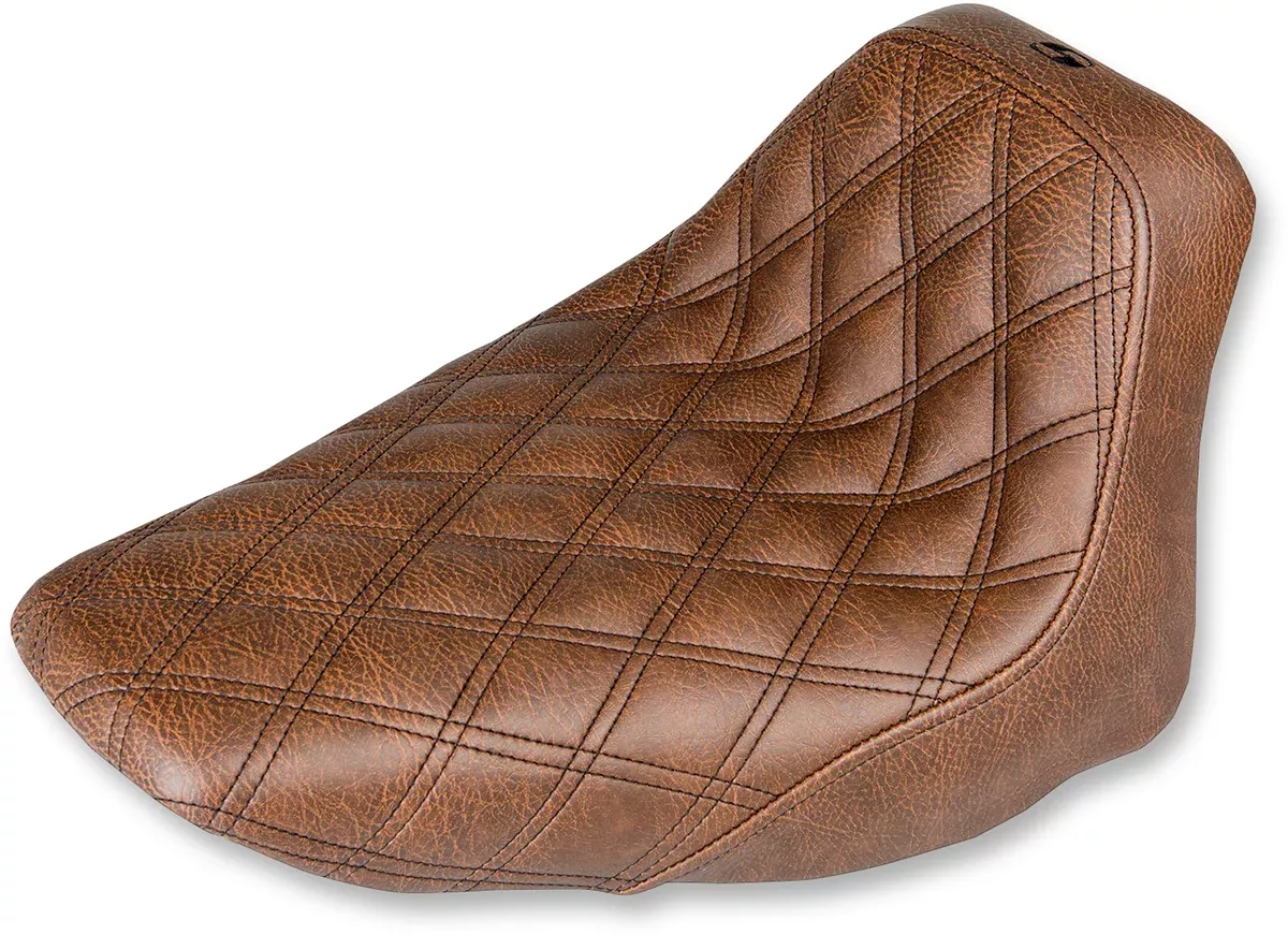 Renegade Solo Seat - Lattice Stitched - Brown - FLST '06-'17