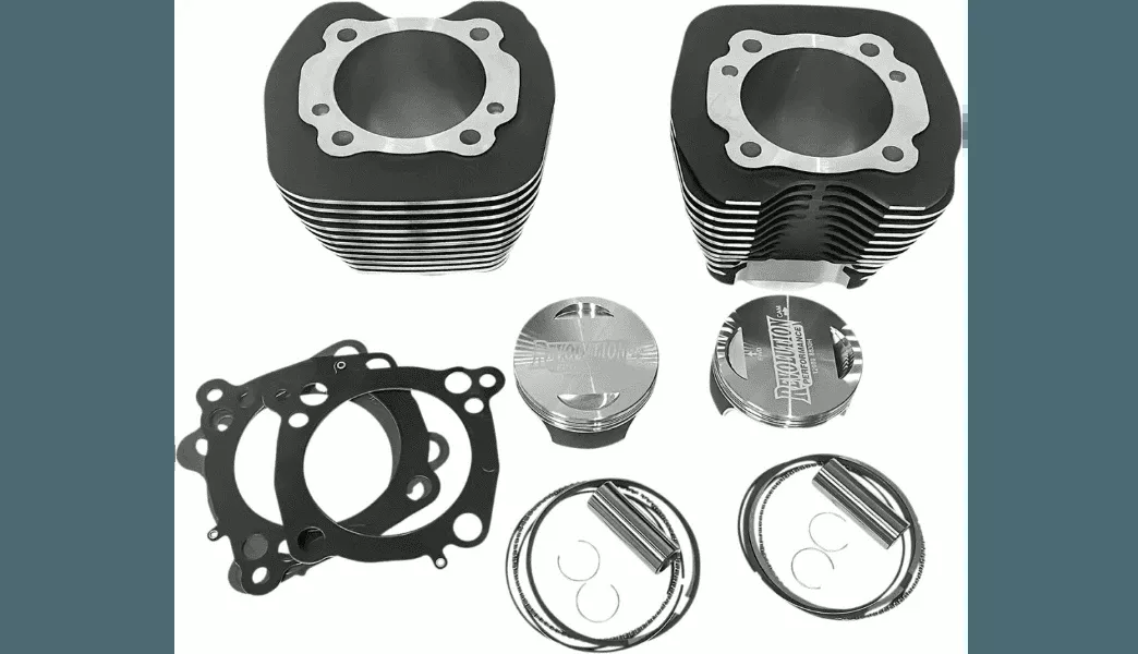 Revolution Performance 107" Cylinder Kit for '07-16 Harley Davidson Touring and '07-17 Softail - Black with Highlighted Fins