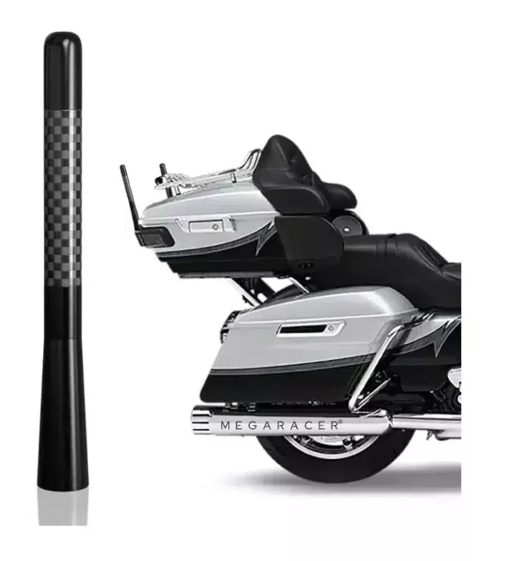 RickRak 4.7″ Black Carbon Fiber Motorcycle Antenna For Harley Touring 1998-2025