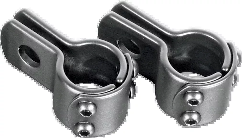 Rivco Black Universal 1-1/4" Clamp on Highway Bar Engine Guard Peg Mounts