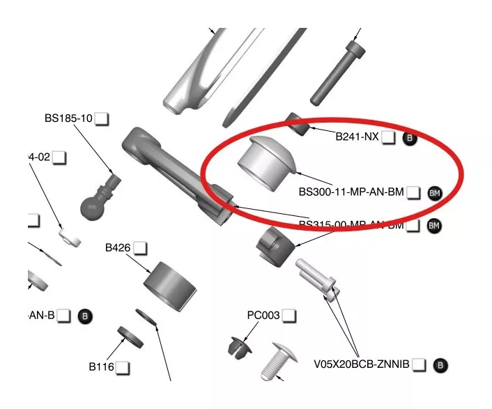 Rizoma Replacement Lunar Mirrors Handlebar End Cap