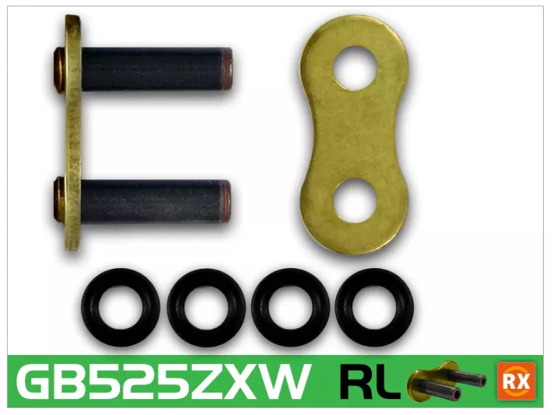 RK Chain 525ZXW Rivet Link – Gold