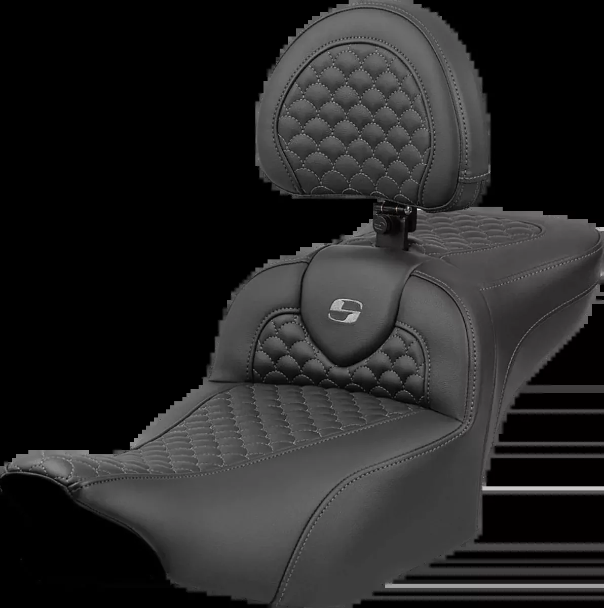 Roadsofa™ Extended Reach Seat - Dragon Scale Stitch - Dark Gray Stitch - w/ Backrest - FL '23-'24