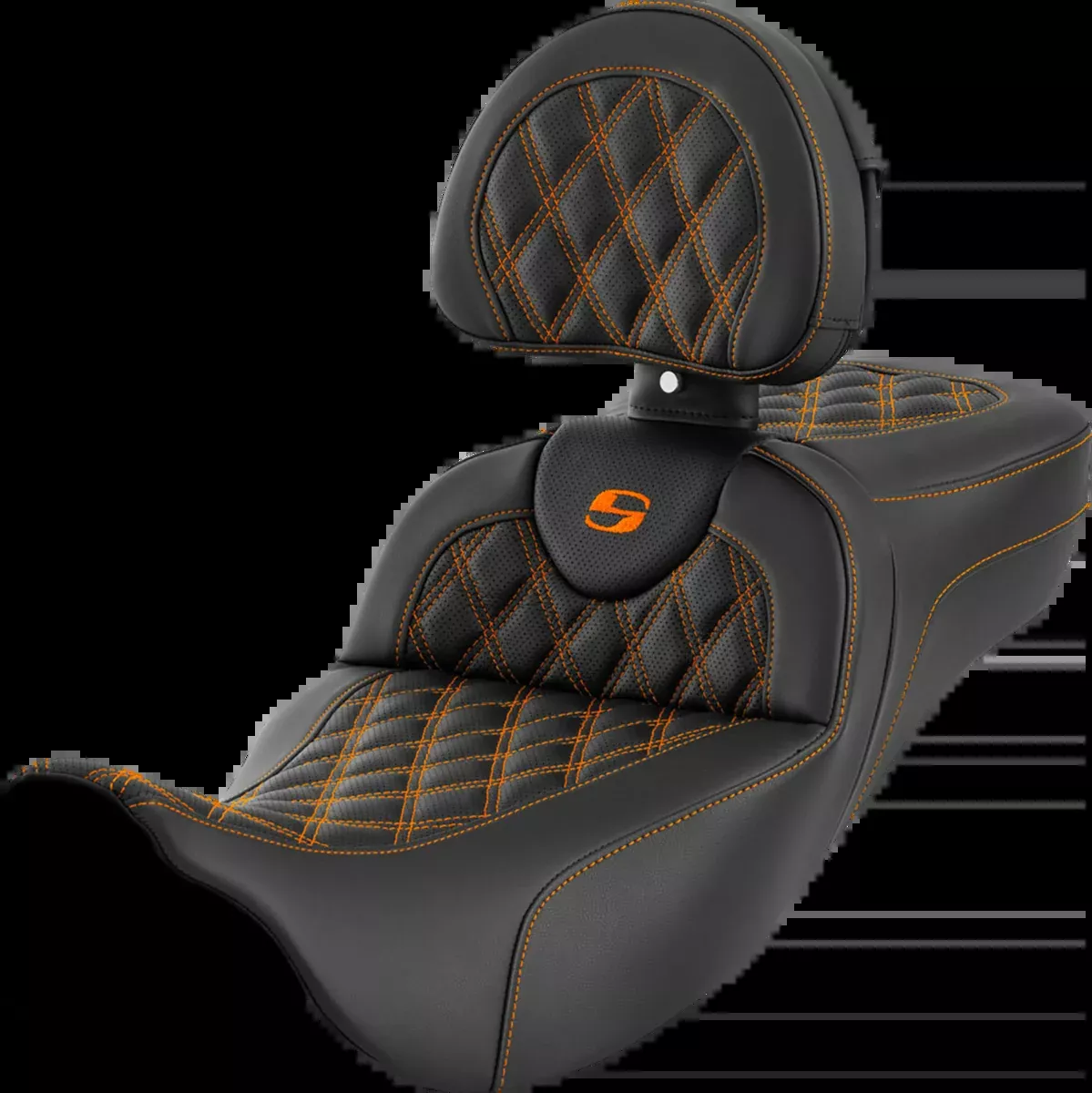 Roadsofa™ Extended Reach Seat - Lattice Stitch - Orange Stitch - with Backrest - FL '08-'24
