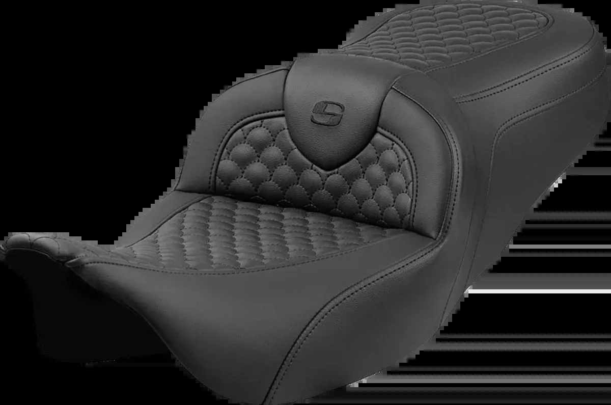 Roadsofa™ Seat - Dragon Scale Stitch - Black Stitch - w/o Backrest - FLH/FLT '08-'24