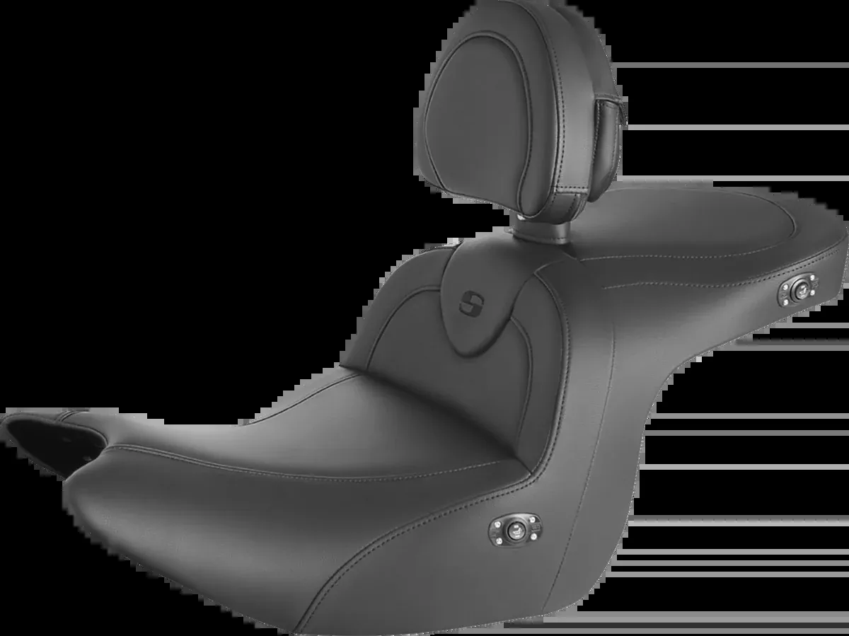 RoadSofa™ Seat - with Backrest - Black w/ Black Stitching - Heated - GL1800 '18-'24
