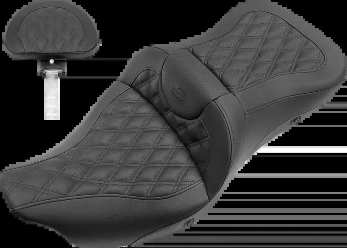 Roadsofa™ Seat - with Backrest - Full Lattice Stitch - Heated - FLH/FLT '08-'24