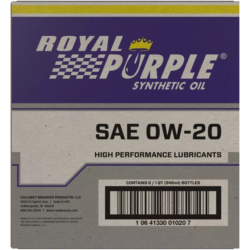 Royal Purple Premium Synthetic High Performance Multi-Grade 0W20 Motor Oil – 1 Quart