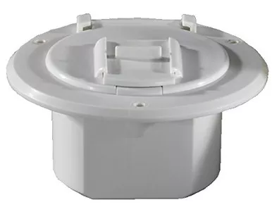 RV Designer B120 Round Electrical Cable Hatch 4.3" Diameter Polar White